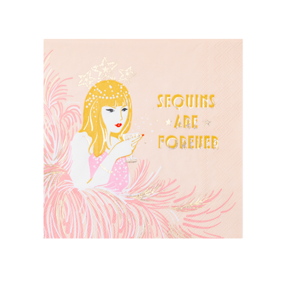 SEQUIN SHOWGIRL LARGE NAPKINS - 20 pk