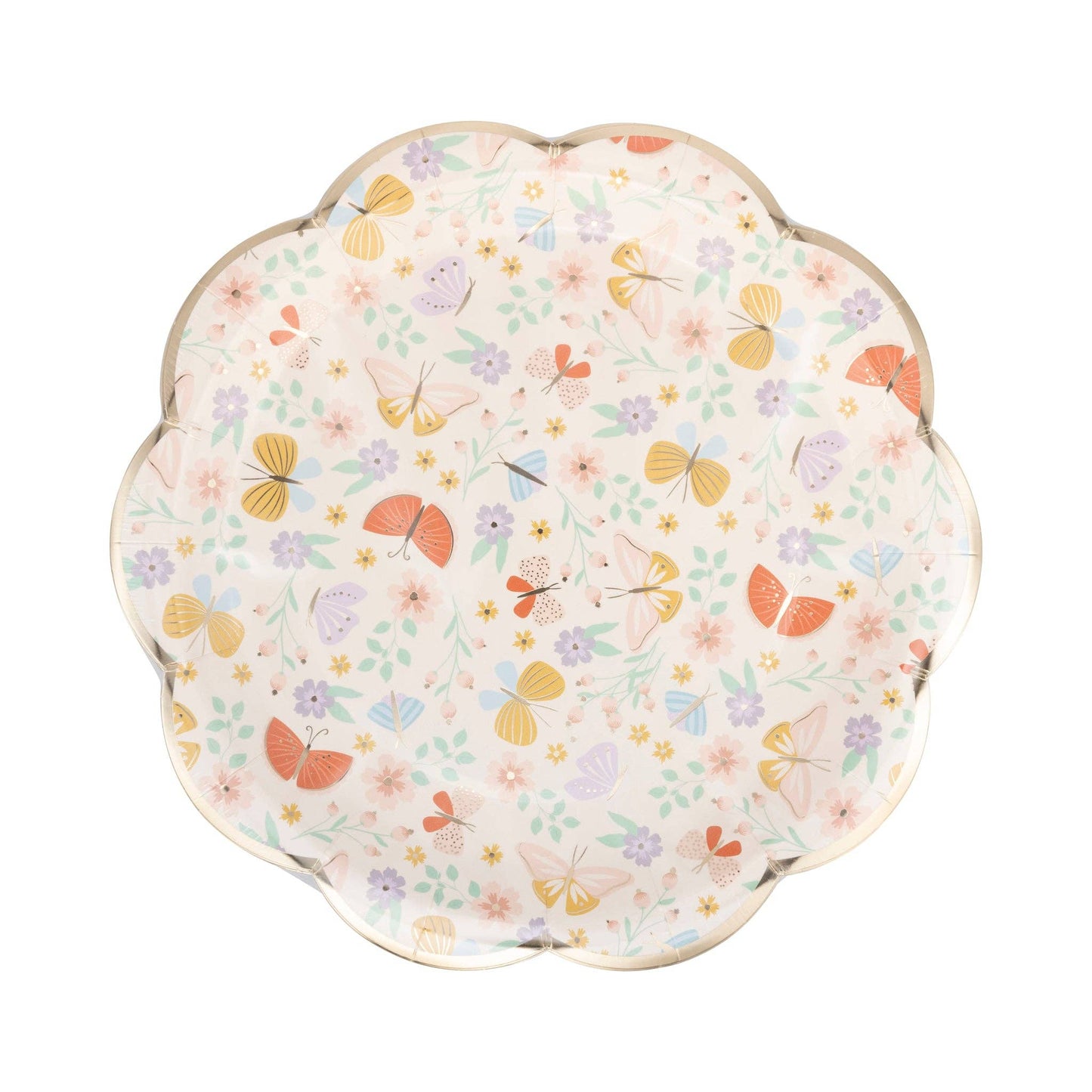 Butterfly Floral Paper Plate - 8 pk