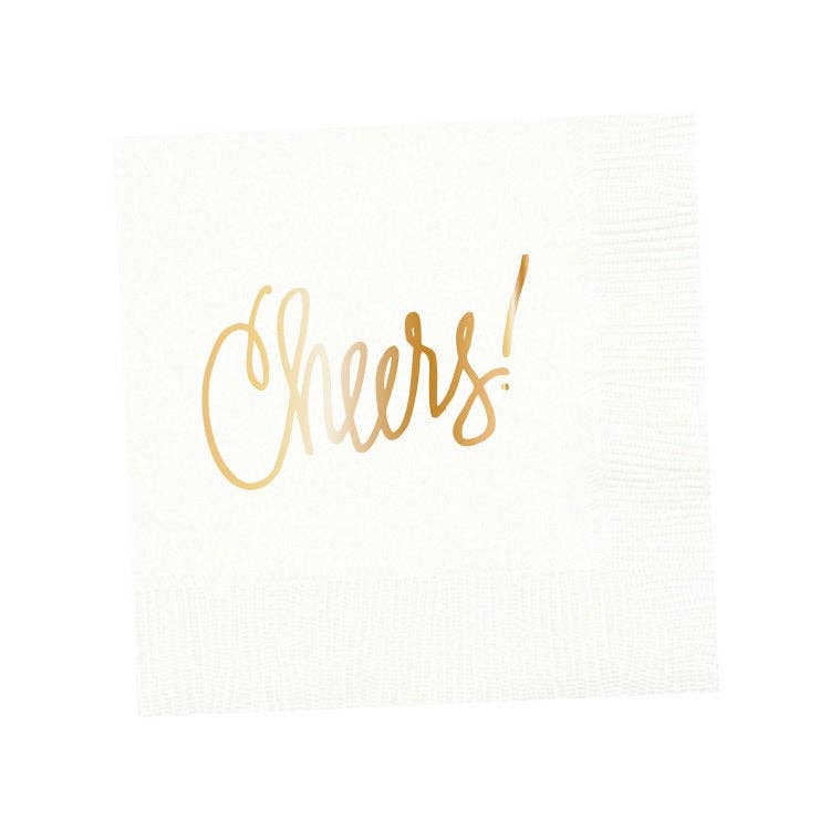 Cheers! | Napkins (18 colors): White- 25 pk.