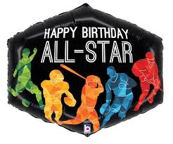 25" ALL-STAR Happy birthday Balloon with helium