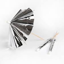 Silver cocktails umbrellas - 24 pk