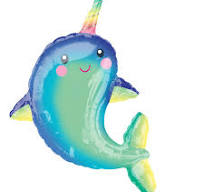 39" Sea Animal Narwhal Foil Balloon