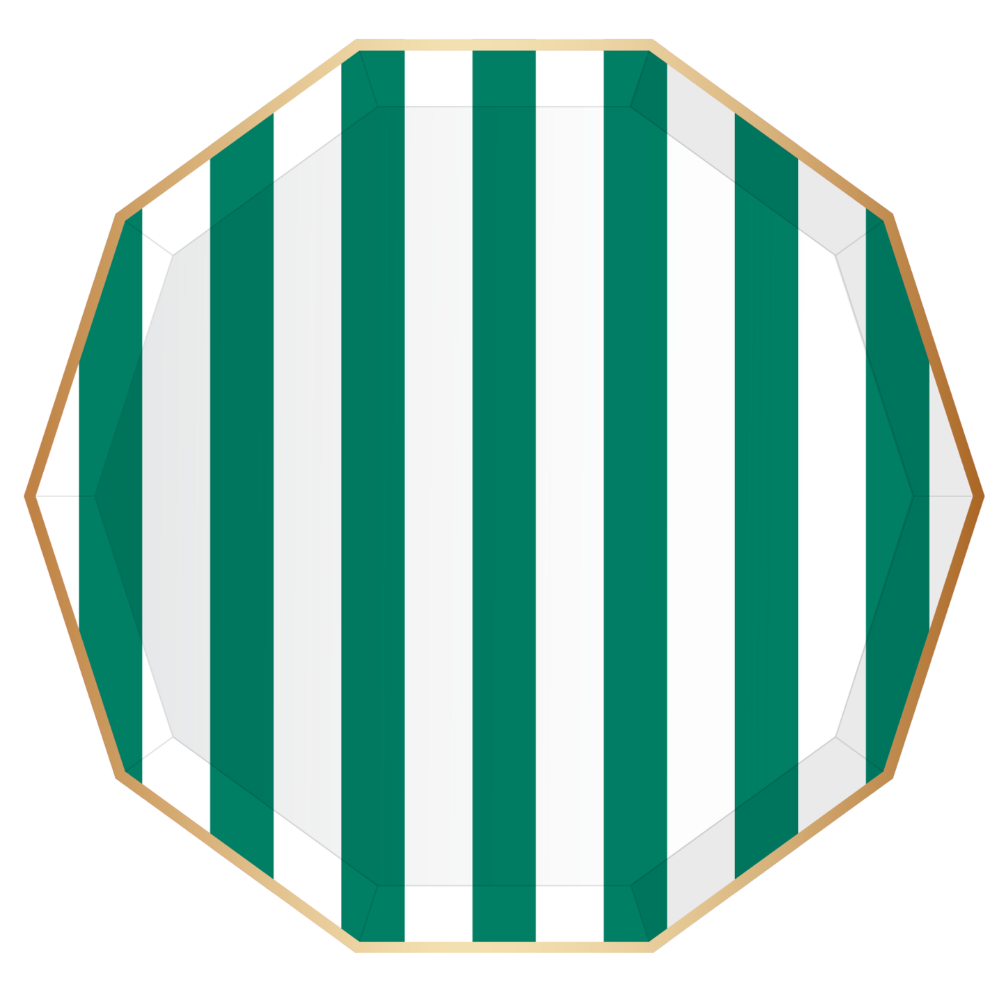 EMERALD GREEN SIGNATURE CABANA STRIPE PLATES - 8pk