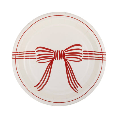 Red Bow Plate - 8 pk