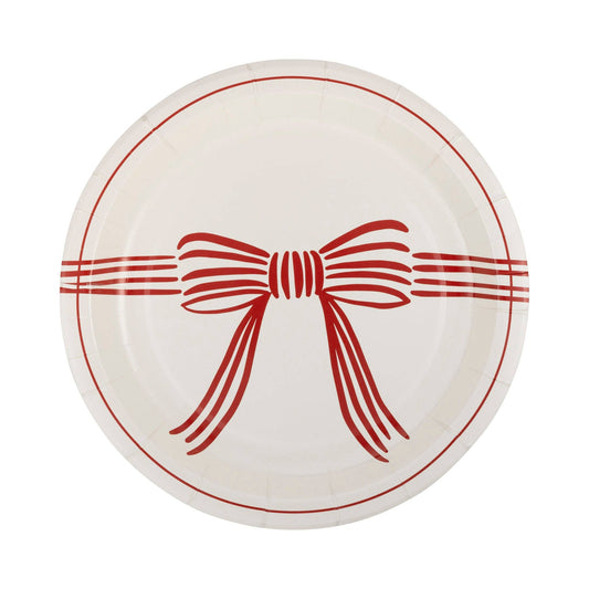 Red Bow Plate - 8 pk