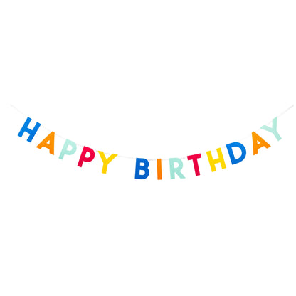 Bright Happy Birthday Felt Banner - 1 pk