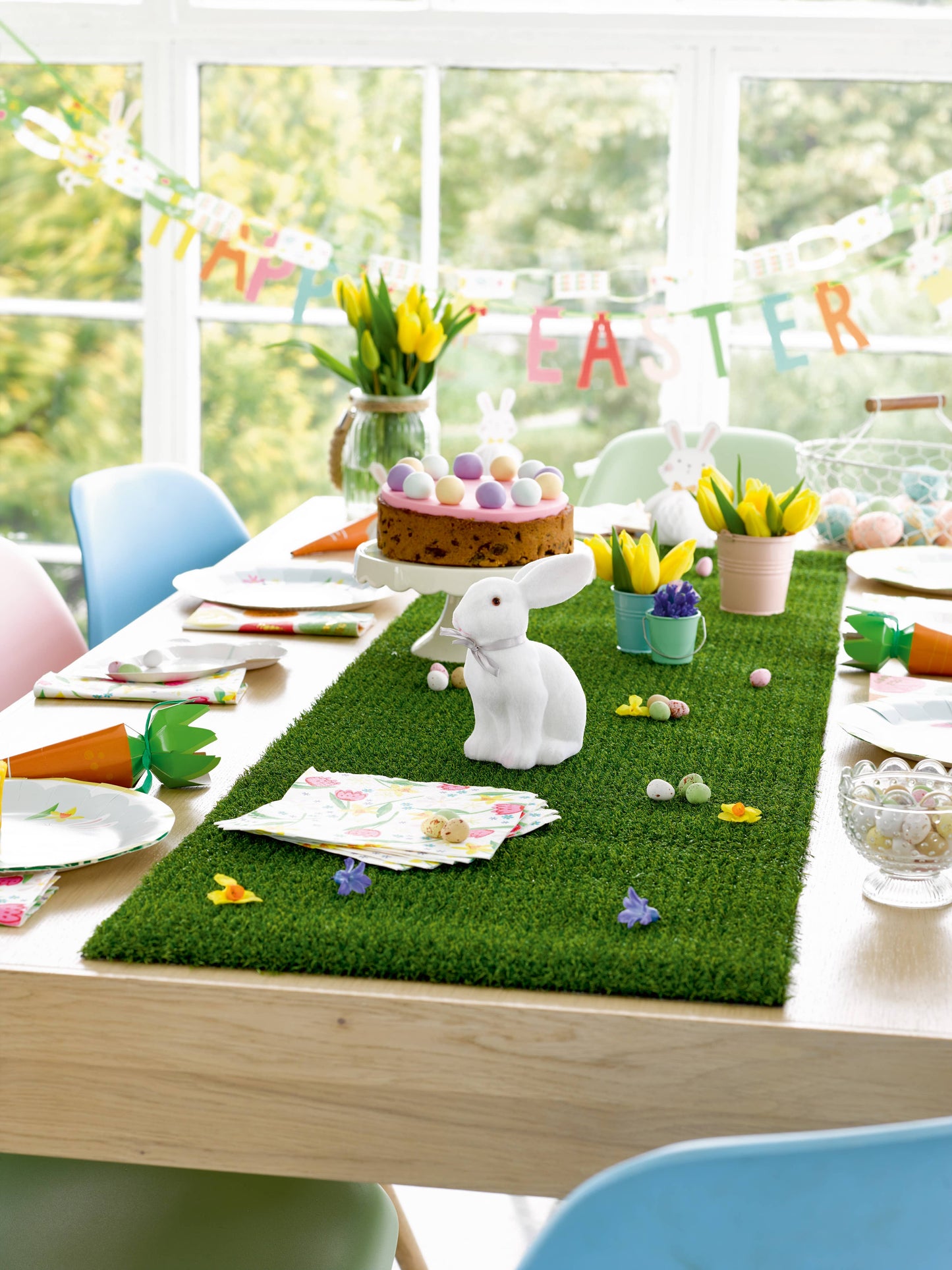 Artificial Grass Table Runner, Easter Décor