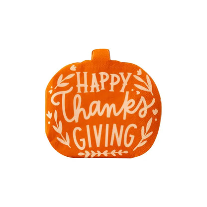 Happy Thanksgiving pumpkin napkin - 24 pk