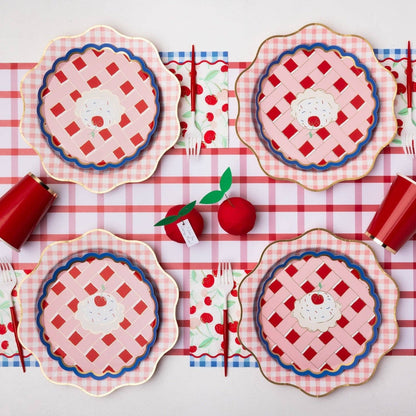 CHERRY PIE GINGHAM LARGE NAPKINS - 20 pk