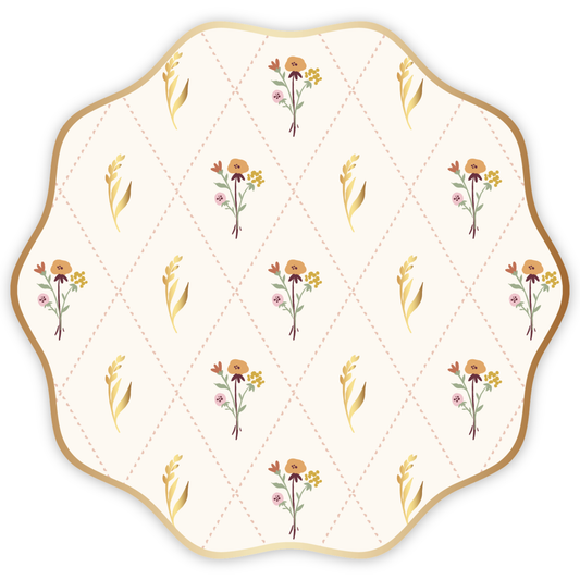 COZY FALL FLORAL DINNER PLATES - 8 pk