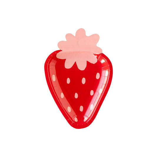 Strawberry Shaped paper plates - 8 pk