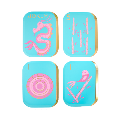 Game Night Mahjong Tile Dinner Plates - 8 pk