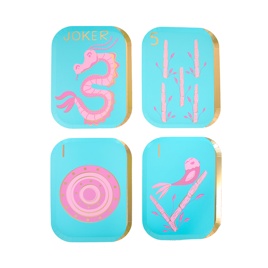 Game Night Mahjong Tile Dinner Plates - 8 pk