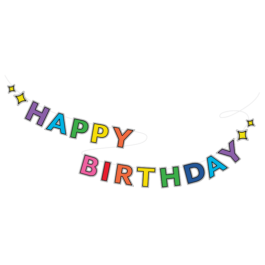 Rainbow Happy Birthday Banner (10 ft) - 1 pk