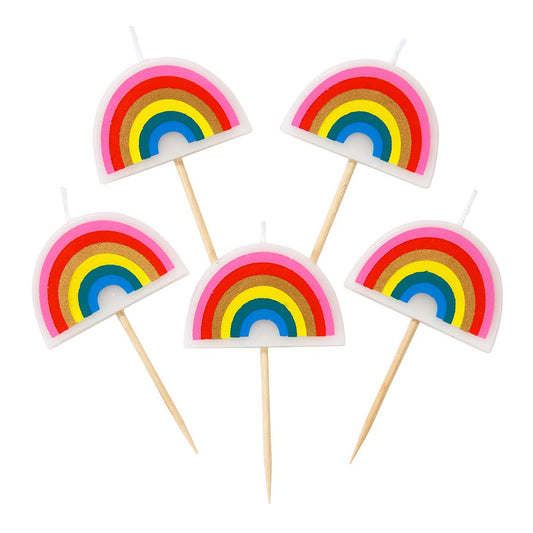 Rainbow Birthday Candles - 5 Pack