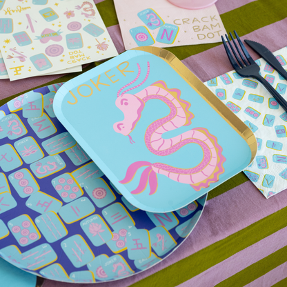 Game Night Mahjong Tile Dinner Plates - 8 pk