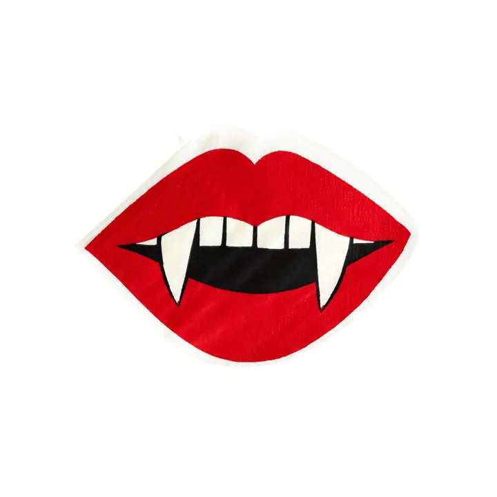 Shaped Vampire Lips Paper Dinner Napkin - 32 Pk.