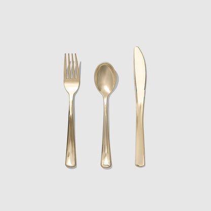 Metallic Gold Cutlery - 30 pk