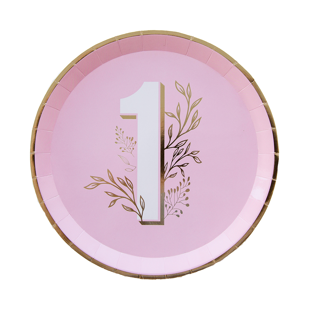 Milestone Pink Onederland Dinner Plates - 8 Pk.