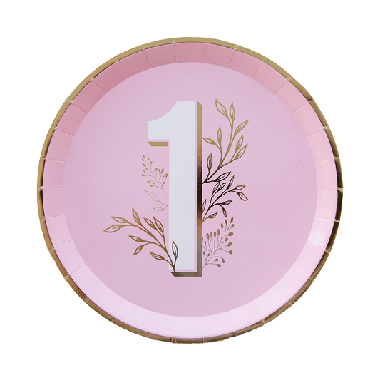 Milestone Pink Onederland Dinner Plates - 8 Pk.