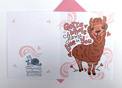 Llama Love Card