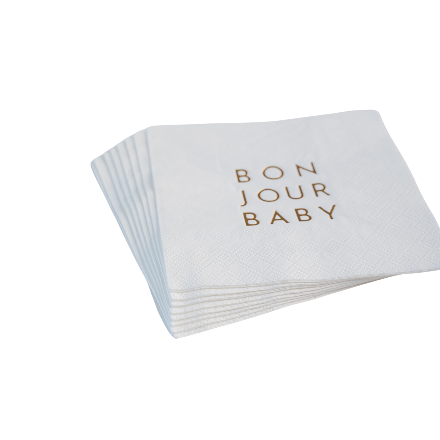 BONJOUR BABY BLANC WHITE COCKTAIL NAPKINS - 20 pk