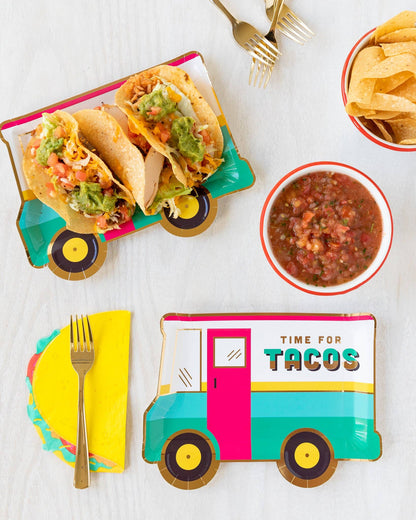 9" Taco Truck Shaped Plate - 8pk.