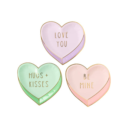 Candy Hearts Shaped Plate - 9 pk