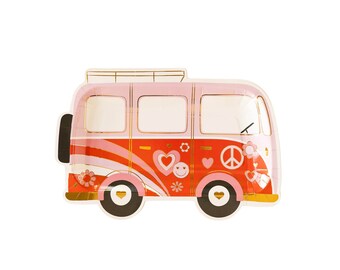 Love bus paper plates - 8 pk