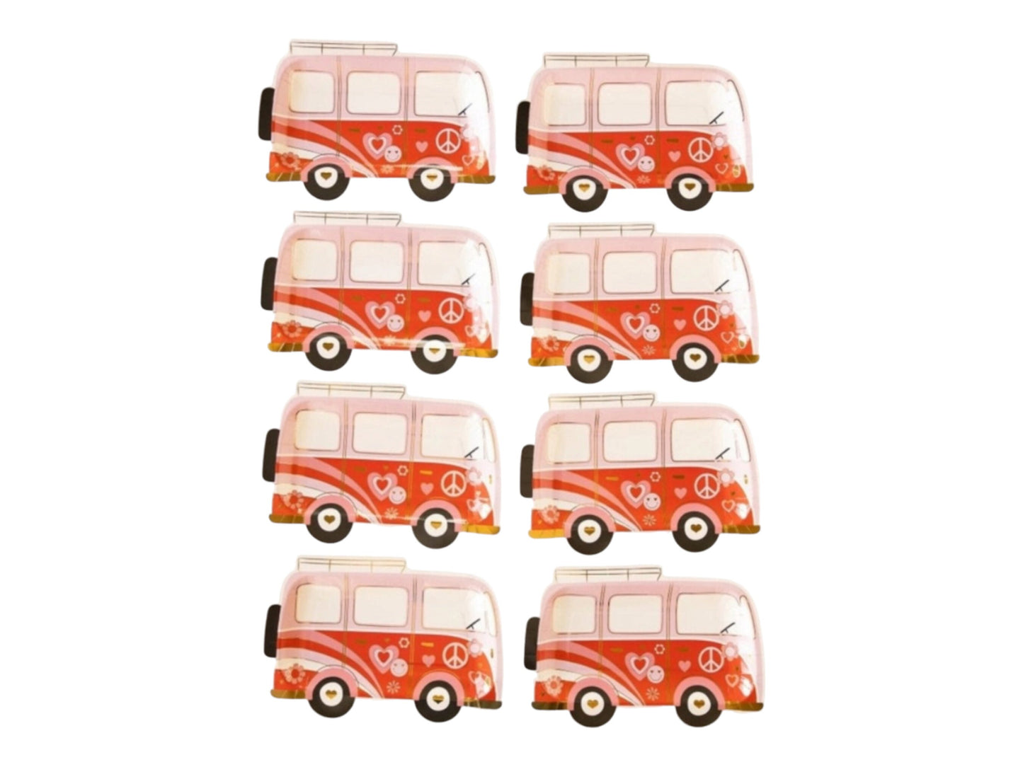 Love bus paper plates - 8 pk