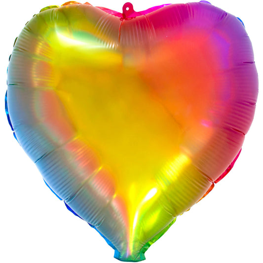 18" heart iridescent foil