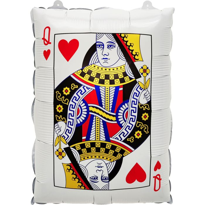 22" Queen of Hearts Casino card foil balloon