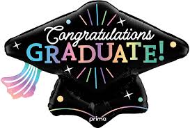 34" congratulations Grad Cap Shape Balloon with helium