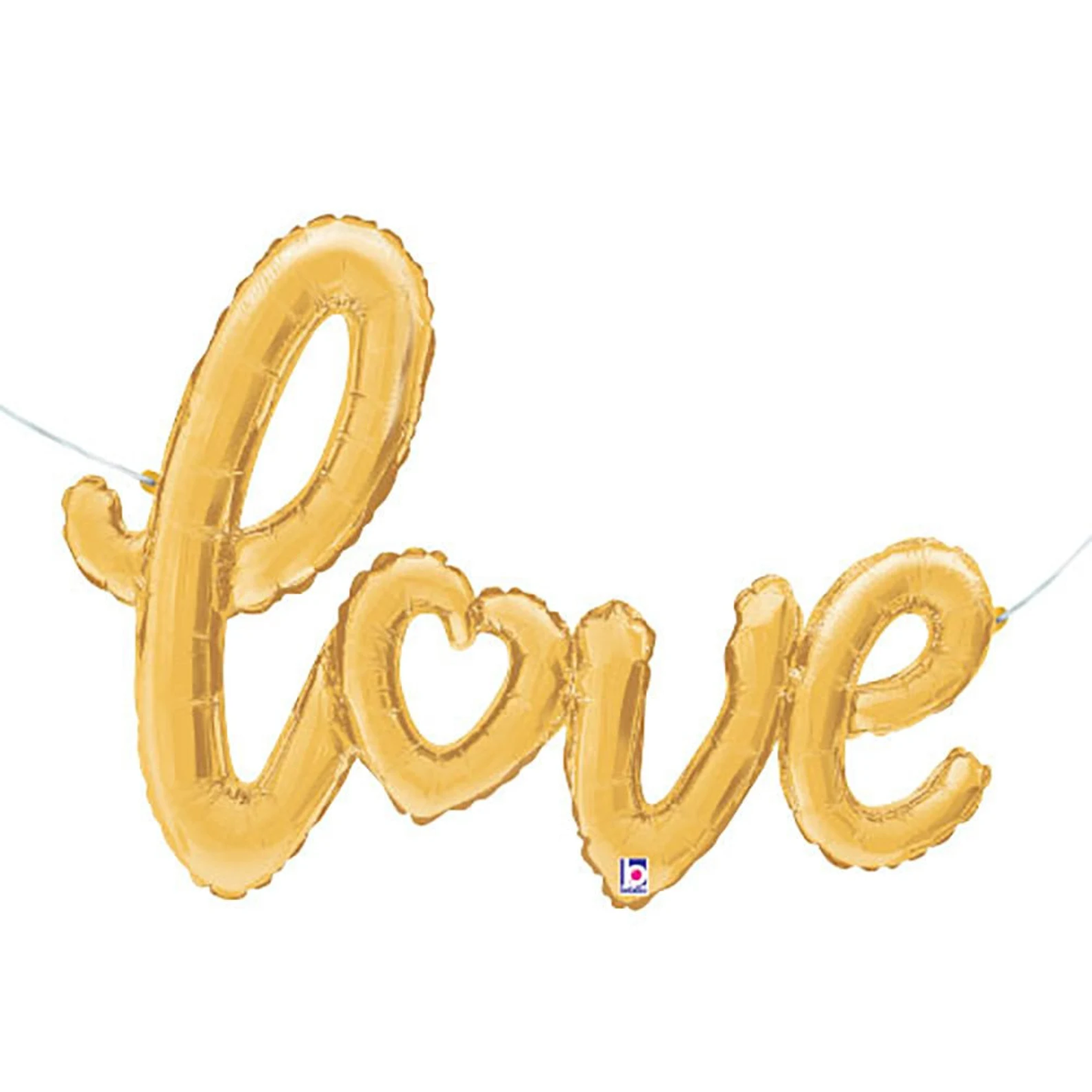 47" gold love cursive letter foil balloon