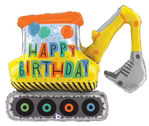 31" Happy Birthday Construction Excavator foil balloon