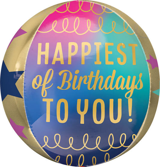16” Orbz Birthday stars and gold foil