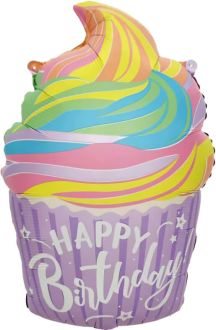 26” pastel HAPPY BIRTHDAY CUPCAKE