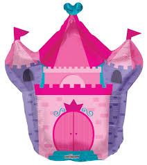 28” pink castle foil balloon foil balloon with helium