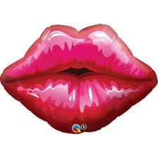 30" Kissy Red Lips foil balloon