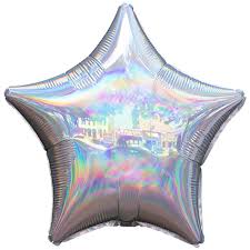 18" Iridescent Pastel Rainbow Star foil balloon