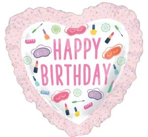 28” Happy Birthday heart spa party foil balloon