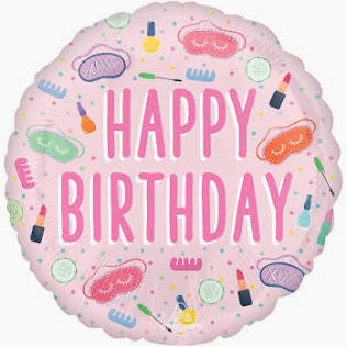 18” Happy Birthday makeup foil balloon 4E