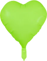 18" neon green foil heart