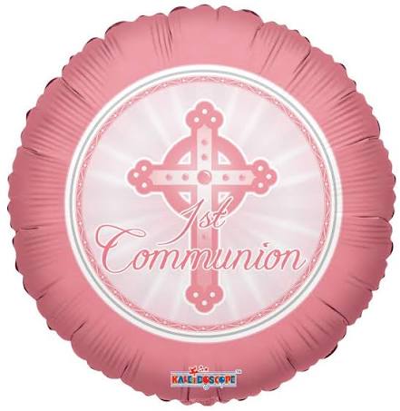 18" 1st Communion Light pink Foil Balloon D1