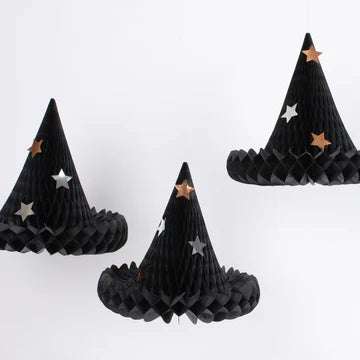 Honeycomb Witch Hat Decorations - 3 pk