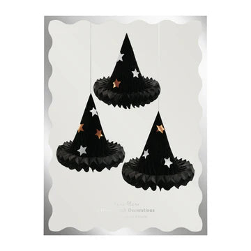 Honeycomb Witch Hat Decorations - 3 pk