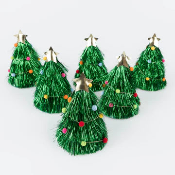 Tinsel Tree Party hats - 6 pk