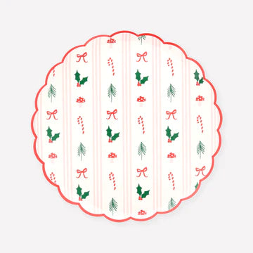 Festive Icon Stripes side/small Plates - 8 pk