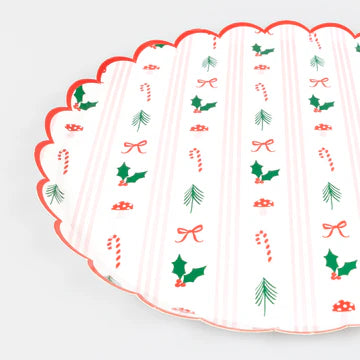 Festive Icon Stripes large Plates - 8 pk