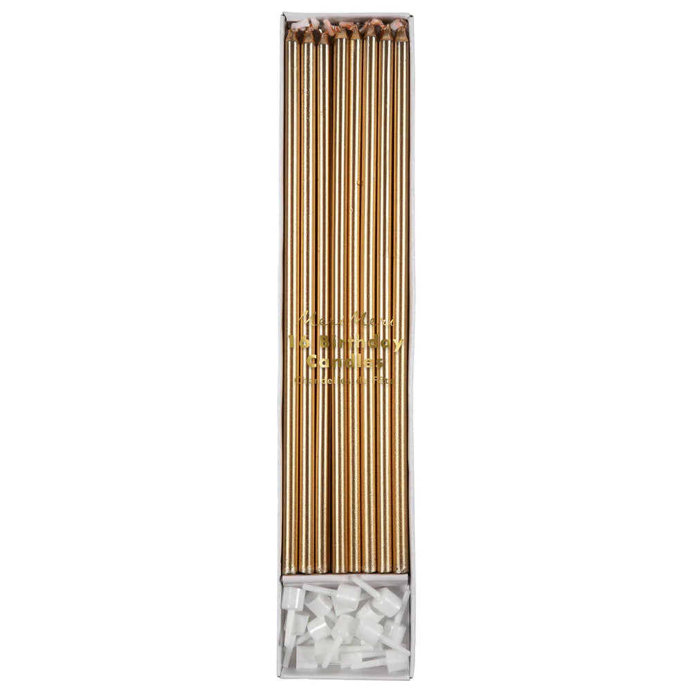 Gold tall Tapered candles - 12 pk